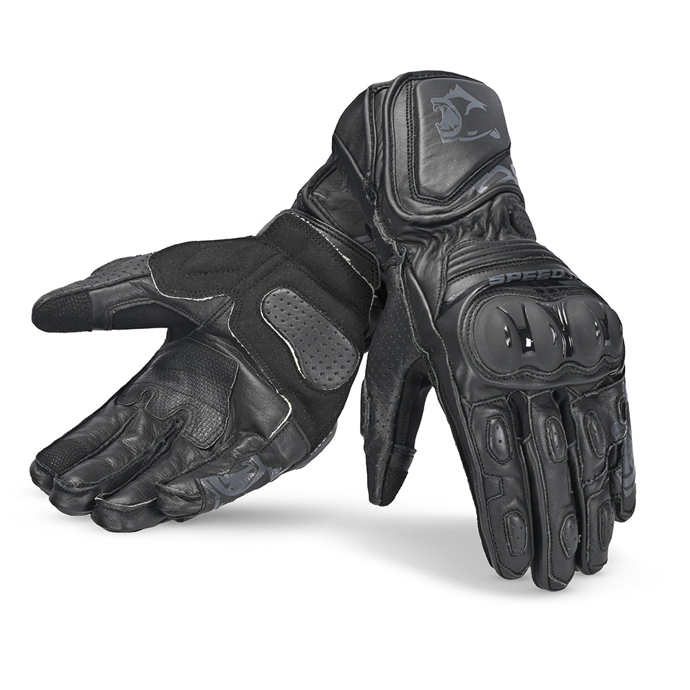 BELA LEMOX Moto Couro Luvas Preto