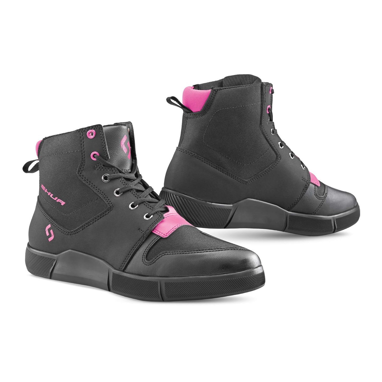 SHUA ODDIN Moto Urbano Senhora Botas Preto Fúcsia