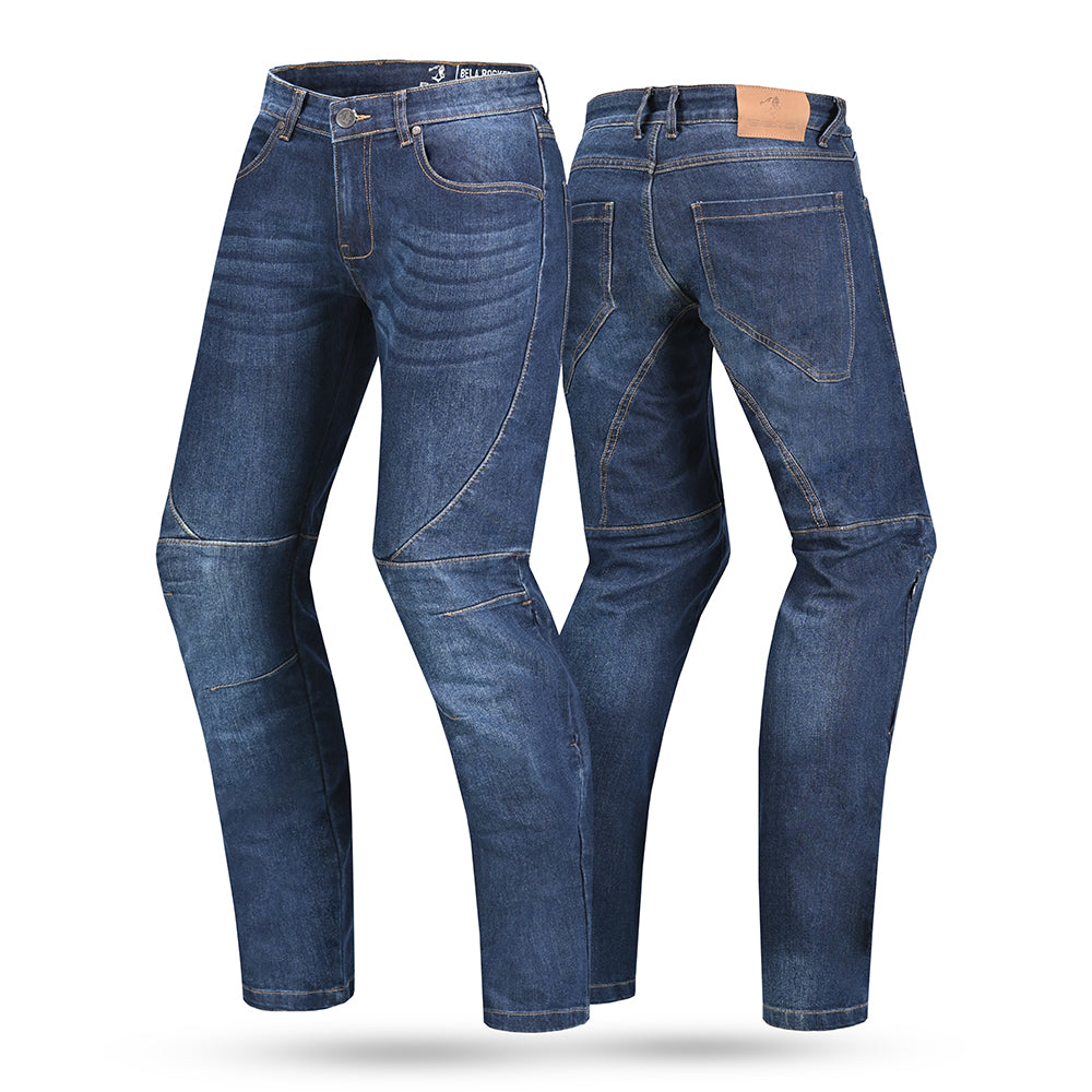 BELA ROCKER Vaquero Jeans CE Approved AA Moto Calcas Azul Inseam 34L