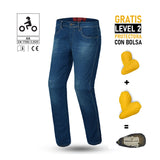 BELA TOUGH RIDER Denim Jeans Moto Calças Aleatório Azul 34L