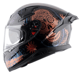 AXOR APEX TRANCE Moto Integral Capacete Preto Gold