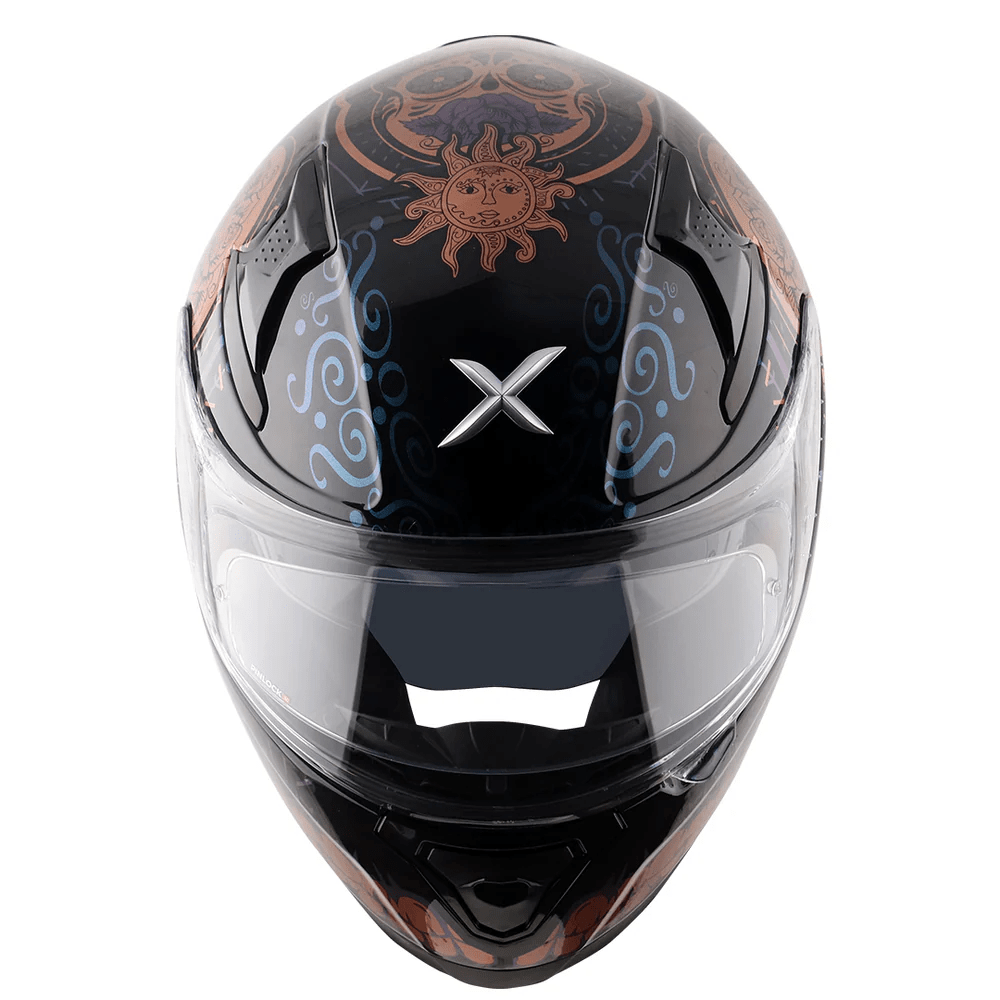 AXOR APEX TRANCE Moto Integral Capacete Preto Gold – 8 – Maximomoto PT