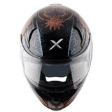 AXOR APEX TRANCE Moto Integral Capacete Preto Gold