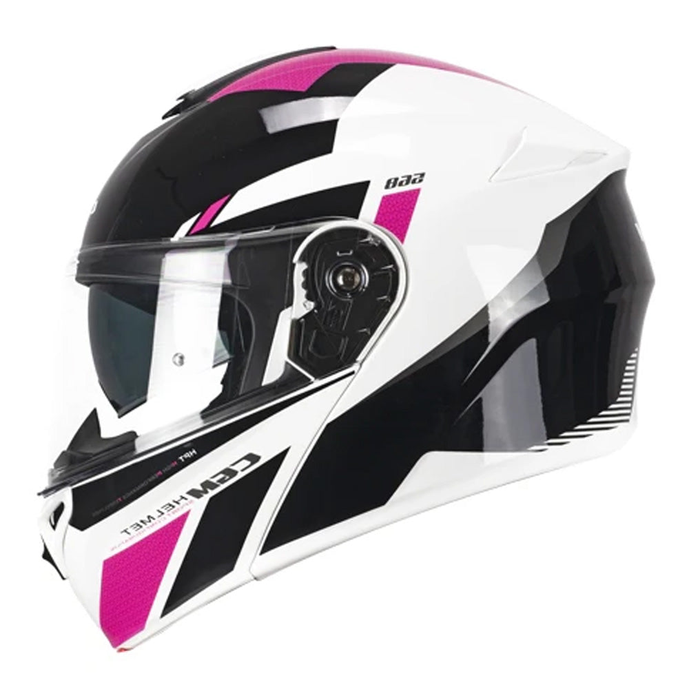 CGM 568S BER Sport Modular Casco Moto Nero Fucsia fluo – 2 – Maximomoto PT