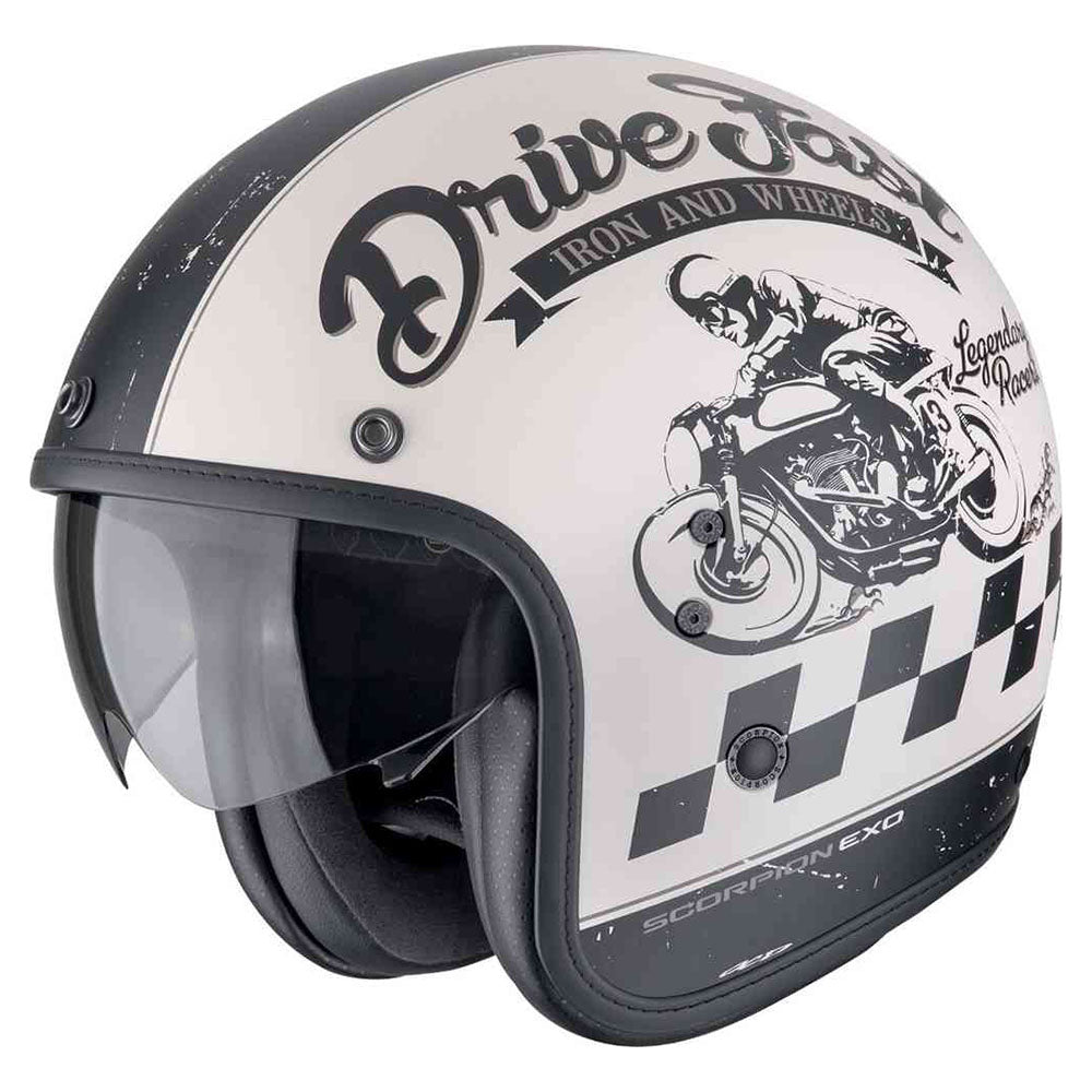 SCORPION BELFAST EVO DRIVE FAST Open Casco Matte Crema -Black – 1 – Maximomoto PT