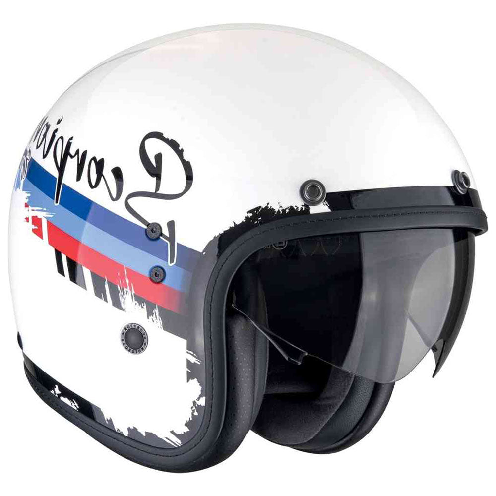 SCORPION BELFAST EVO ADONIS ABIERTO CASCO Blanco Rojo Azul – 2 – Maximomoto PT