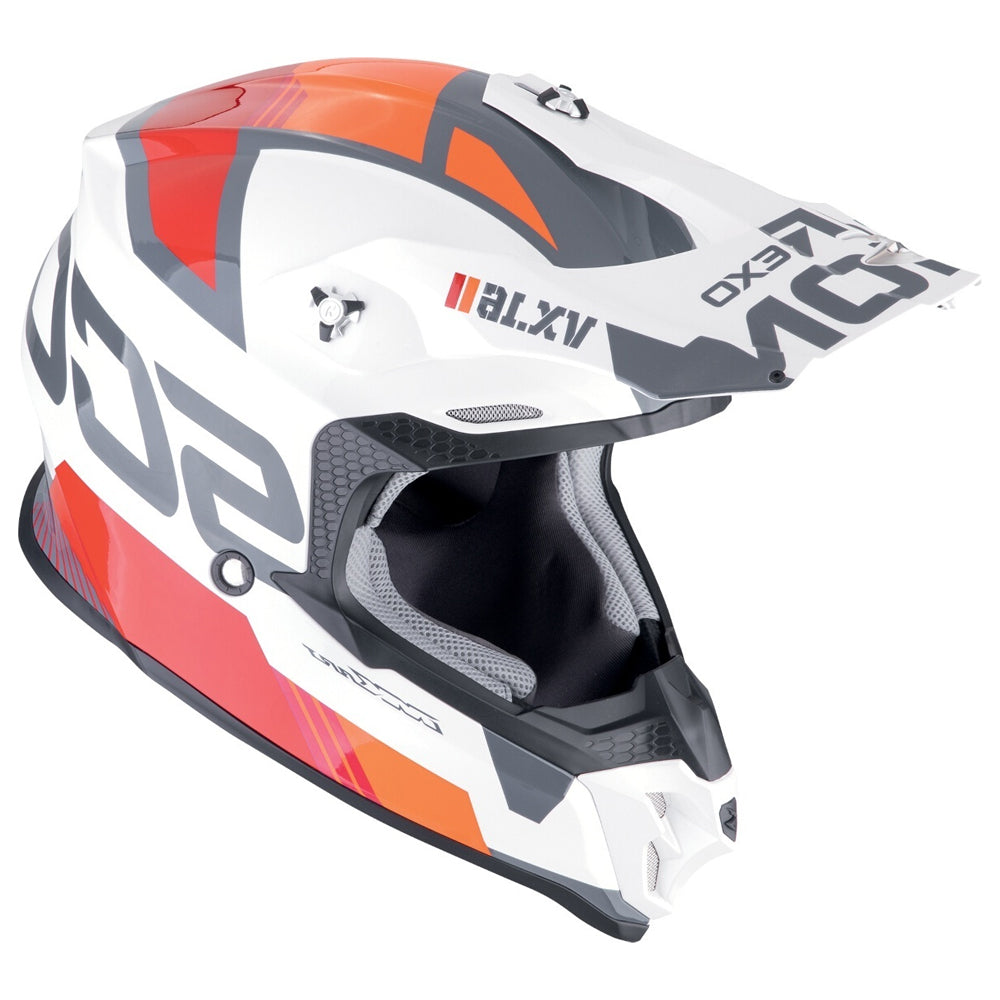 SCORPION VX 16 EVO AIR ANALOG Enduro Moto Casco Blanca Naranja – 2 – Maximomoto PT