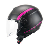 CGM 167M FLO DOT Jet Casco Negro Fucsia Fluo Mate Largo – Maximomoto PT