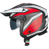CGM 155G-AFV-03 abierto jet Casco Negro Rojo Mate