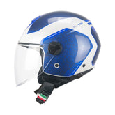 CGM 167L FLO BICO Urbano Abierto Jet Casco Blanco Azul largo – Maximomoto PT