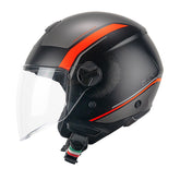 CGM 167M FLO DOT Jet Casco Negro Naranja Fluo Mate Largo – Maximomoto PT