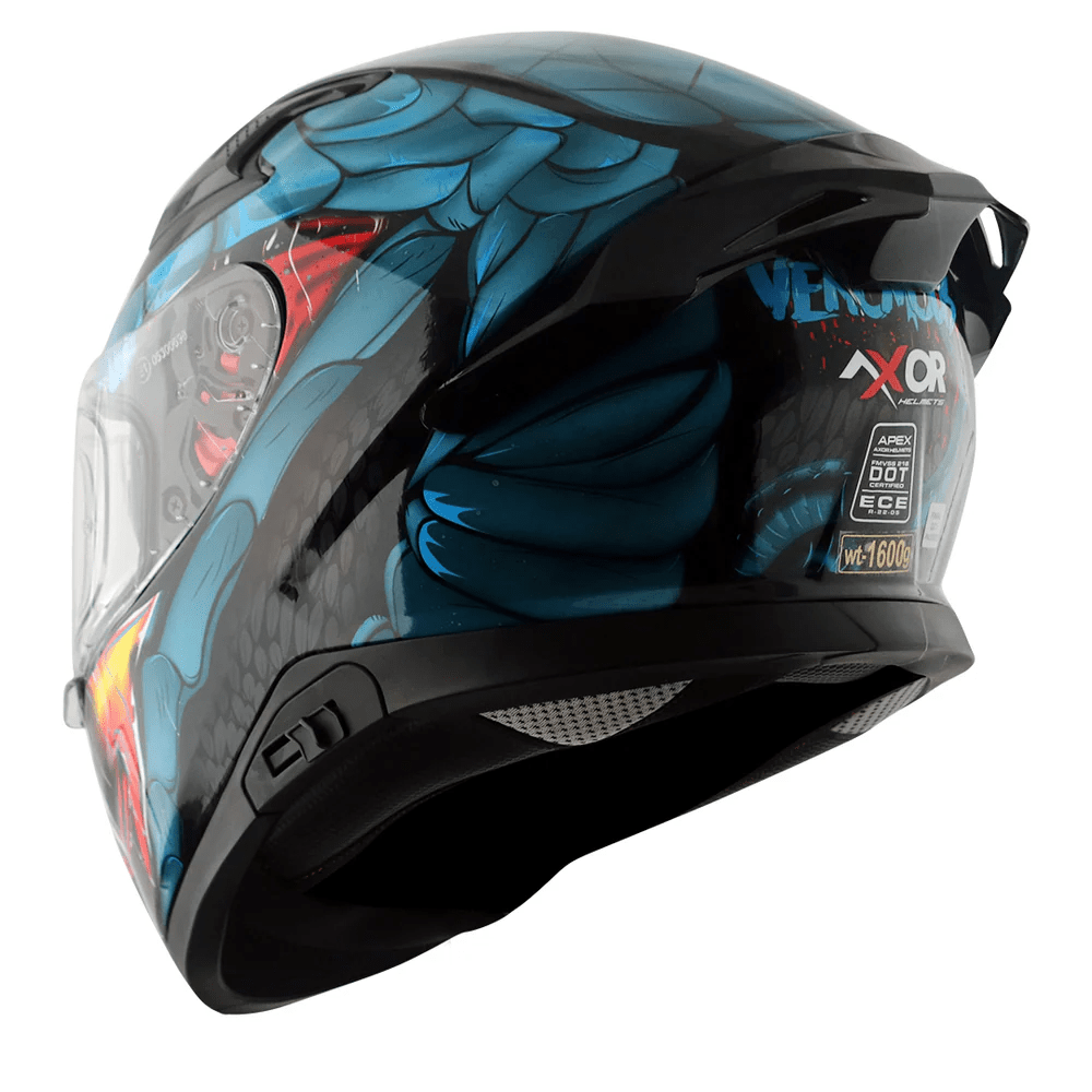 AXOR APEX VENOMOUS DV Moto Integral Capacete Preto Azul – 3 – Maximomoto PT