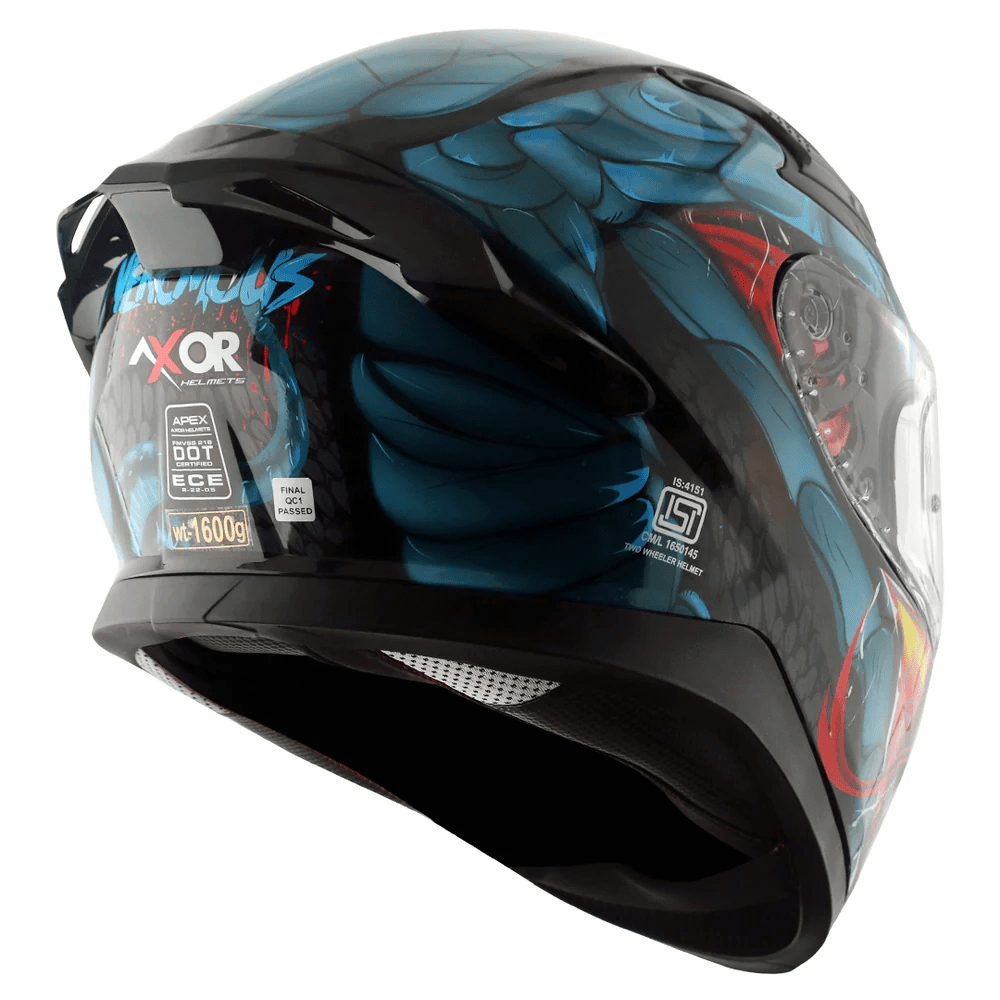 AXOR APEX VENOMOUS DV Moto Integral Capacete Preto Azul – 6 – Maximomoto PT