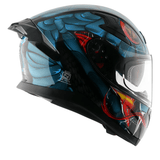 AXOR APEX VENOMOUS DV Moto Integral Capacete Preto Azul