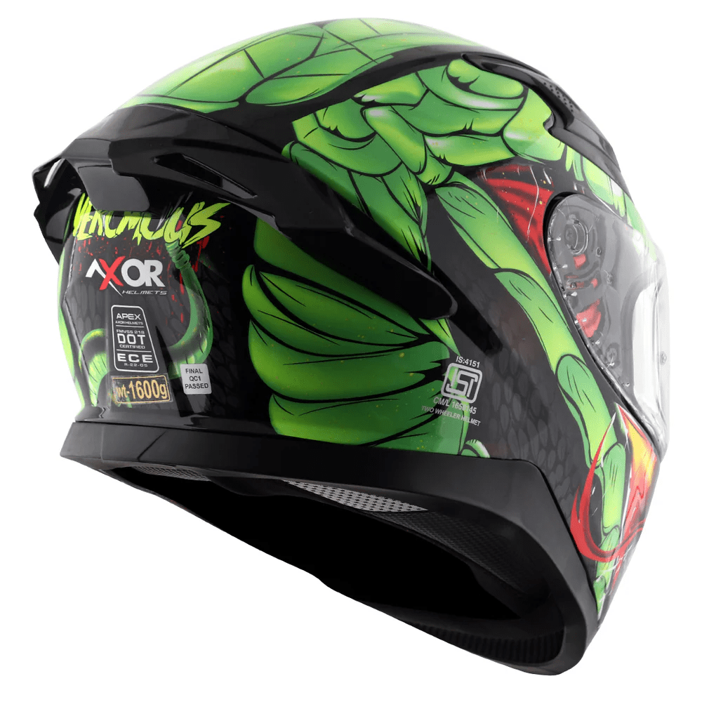 AXOR APEX VENOMOUS DV FULL-FACE MOTORCYCLE HELMET BLACK_GREEN – 3 – Maximomoto PT