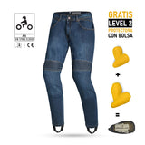 R-TECH VAQUERO VALENCIA CE Denim Jeans Moto Calcas Azul 34L