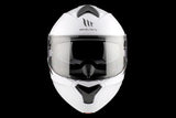 MT Genesis SV Solid A0 blanco brillante Casco modular de motocicleta