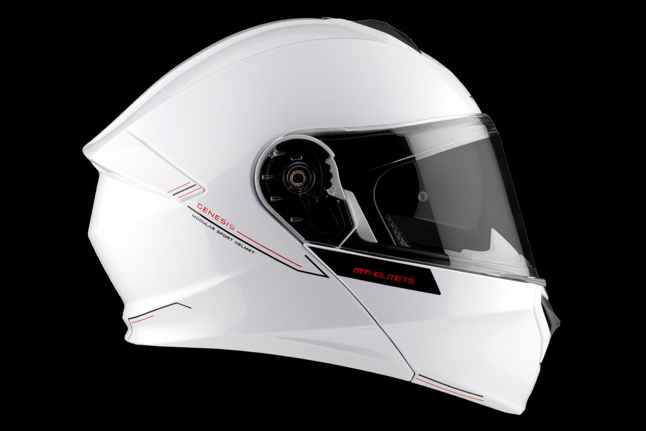 MT Genesis SV Solid A0 blanco brillante Casco modular de motocicleta – 3 – Maximomoto PT
