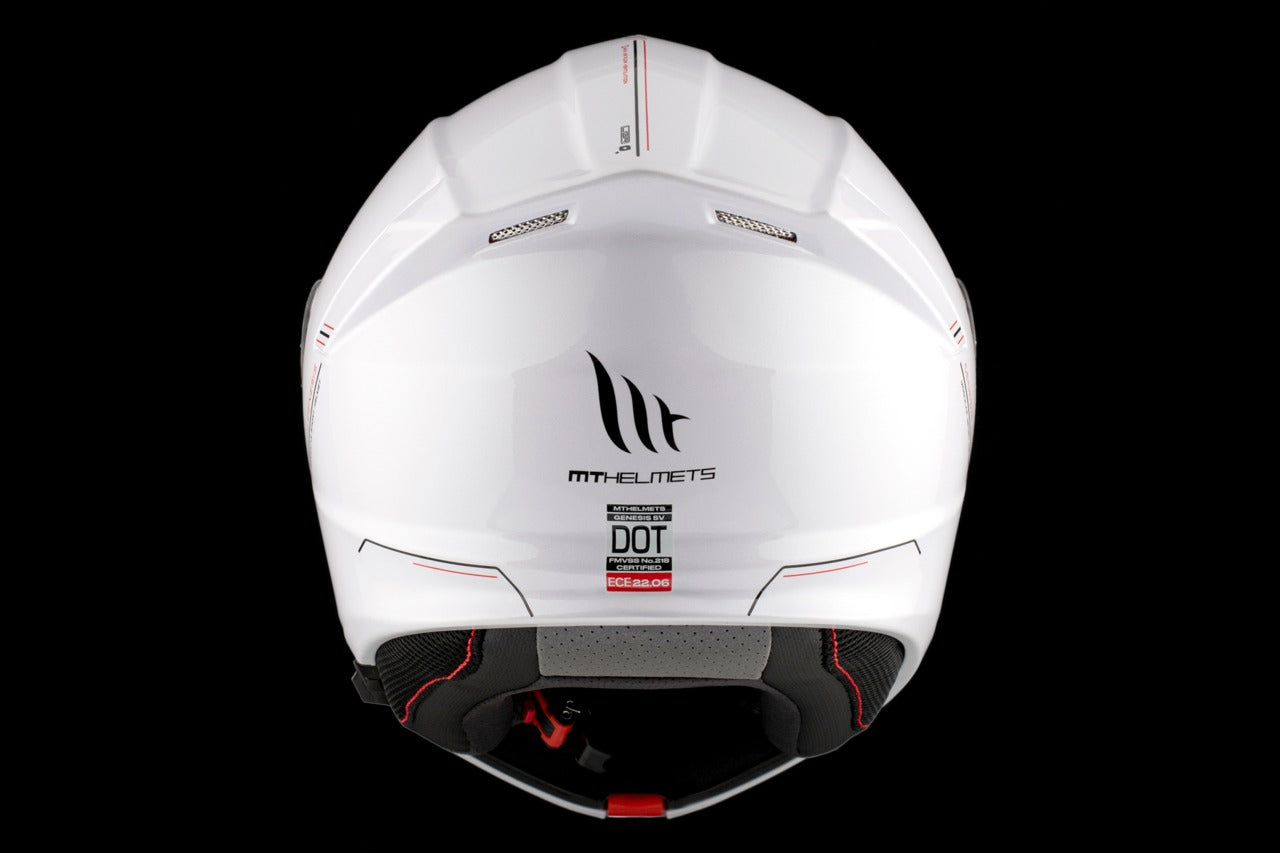 MT Genesis SV Solid A0 blanco brillante Casco modular de motocicleta – 5 – Maximomoto PT