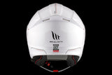 MT Genesis SV Solid A0 blanco brillante Casco modular de motocicleta