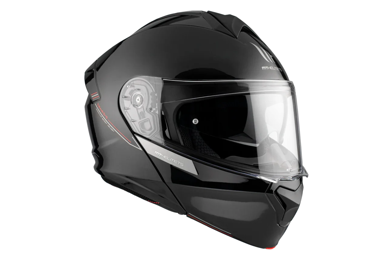 MT Genesis SV Solid A1 abatible, negro brillante Casco de motocicleta – 4 – Maximomoto PT