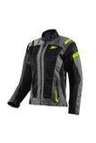 Seventy SD-JT68 casacos de moto Sahara Summer para mujer gris/amarillo fluorescente