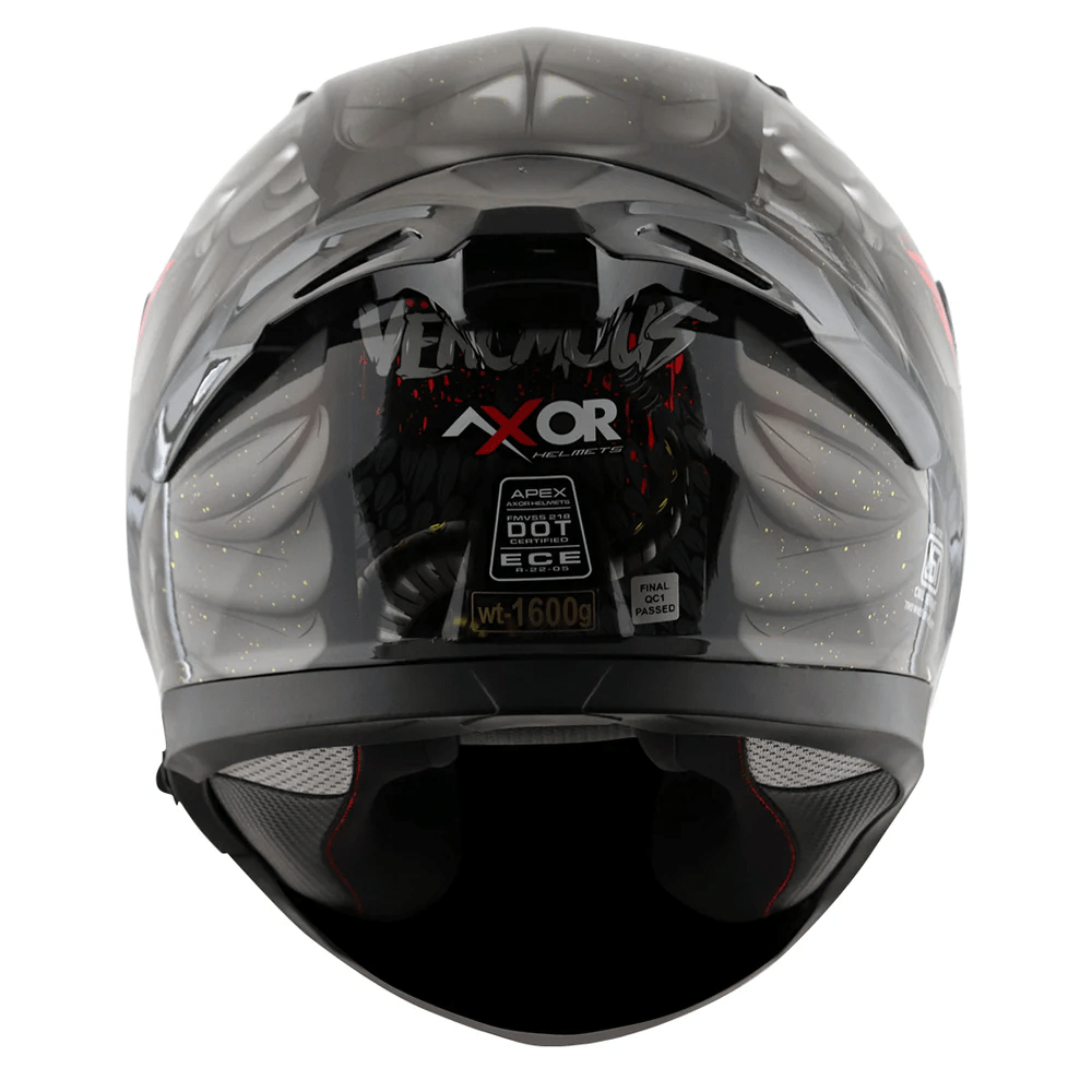 AXOR APEX VENOMOUS DV Moto Integral Capacete Preto Matt Cinza – 7 – Maximomoto PT