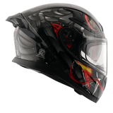 AXOR APEX VENOMOUS DV Moto Integral Capacete Preto Matt Cinza