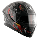 AXOR APEX VENOMOUS DV Moto Integral Capacete Preto Matt Cinza