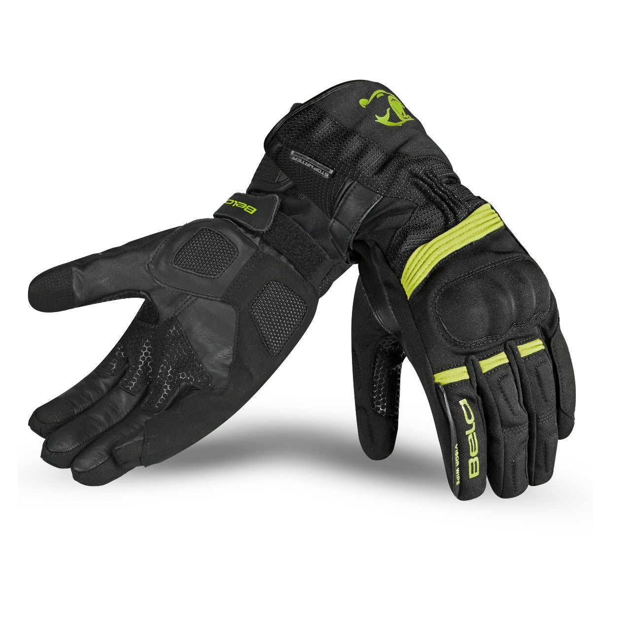 BELA STORM WINTER WP Moto Textile Luvas Preto Amarelo