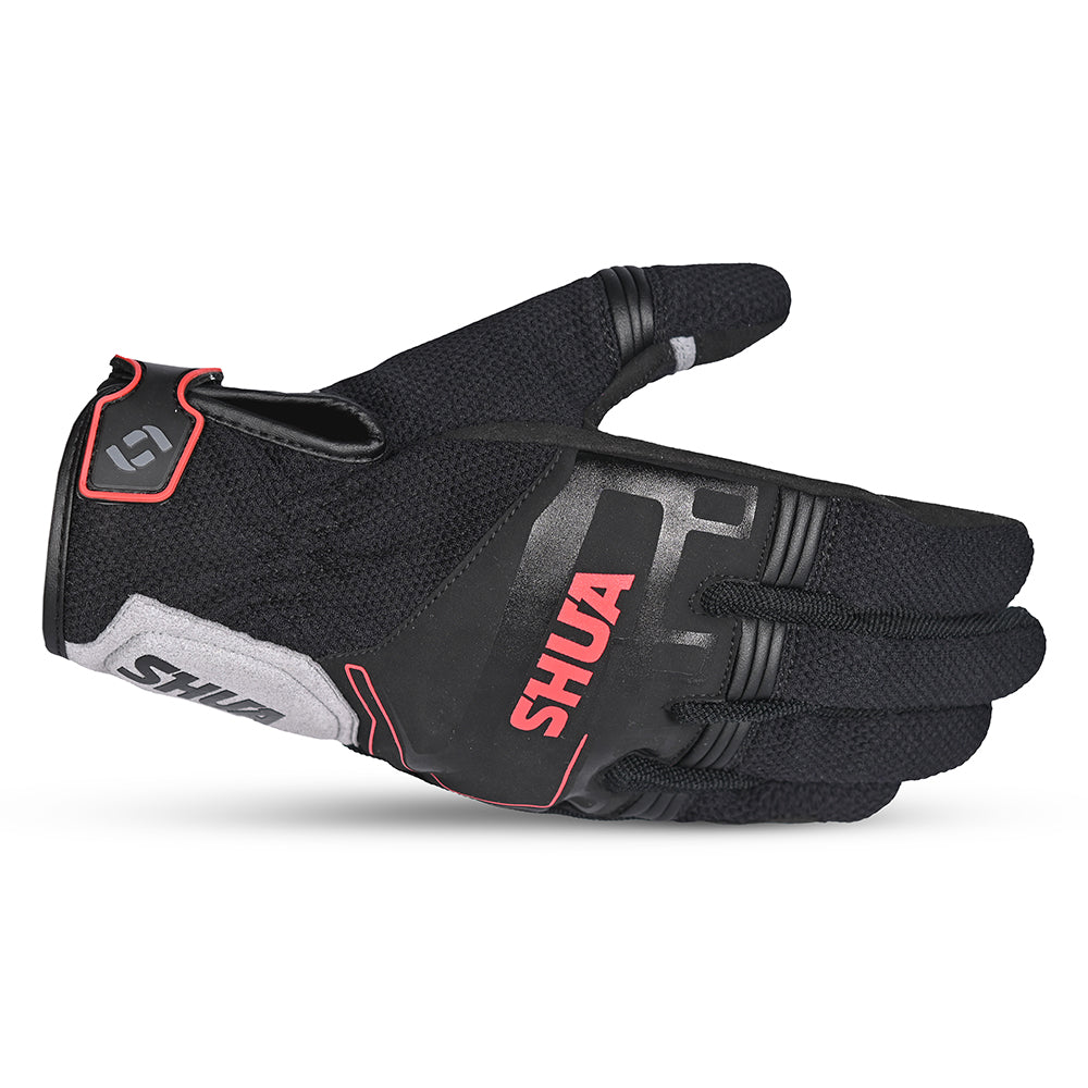 SHUA SEA BREEZE Moto Luvas Preto Cinzento Vermelho