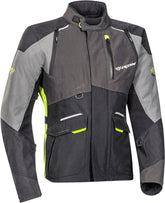 IXON BALDER Hombre Textil Aventura Chaqueta Negro Gris Amarillo – Maximomoto PT