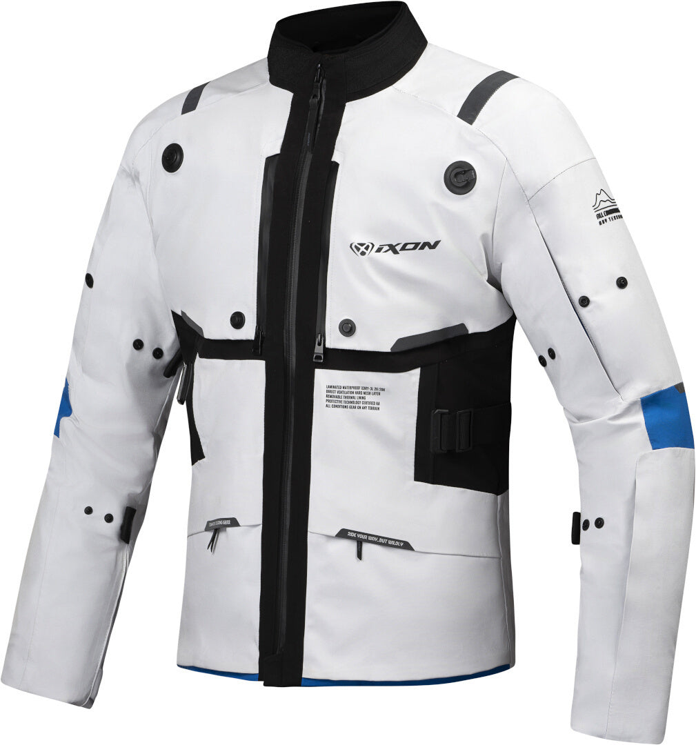 IXON M-SKEID Moto Hombre Chaqueta Textil Gris Claro/Azul – 1 – Maximomoto PT