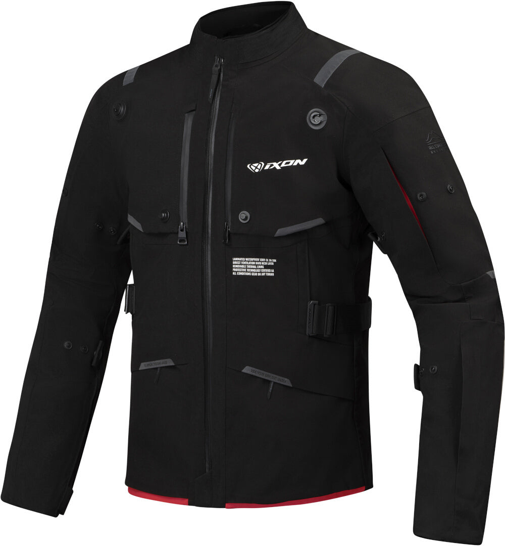 IXON M-SKEID Moto Hombre Chaqueta Textil Preto/Brillante/Rojo – 1 – Maximomoto PT