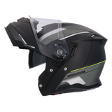 SHIRO DISCOVER ROYAL Moto Modular Capacete Preto Matt Verde