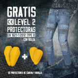 R-TECH CASTEL CE Approved AA jeans Moto Calças Azul