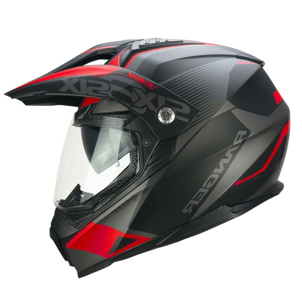 CGM 666G Twin Ranger Adventure Motorcycle Casco Black Matte Red – 2 – Maximomoto PT