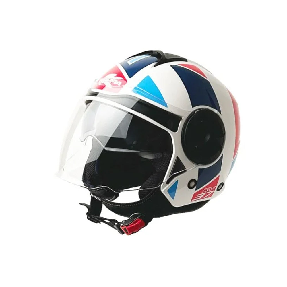 Kappa KV 37R Estilo JATO MOTOCICLETA CAPACETE Branco Brilhante Azul Vermelho