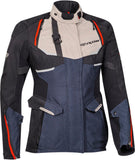 IXON Eddas Mujer Textile Moto Chaqueta Grege Azul Marino Negro