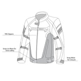 BELA HIGHLAND Moto Homem Casacos Preto Cinza Flourocent