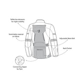 BELA HURRICANE 3 in 1 Women's Motorcycle Jacket Turquoise Black