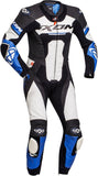 IXON JACKAL 1 PIEZA HOMBRE MOTO CARRERAS TRAJE DE CUERO NEGRO BLANCO AZUL