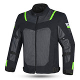 R-TECH SPIRAL MESH Motorcycle Jackets Black Gray Fluorescent Green