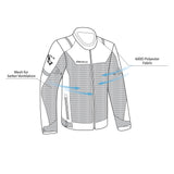BELA MESH PRO Moto Homem Casaco Branco