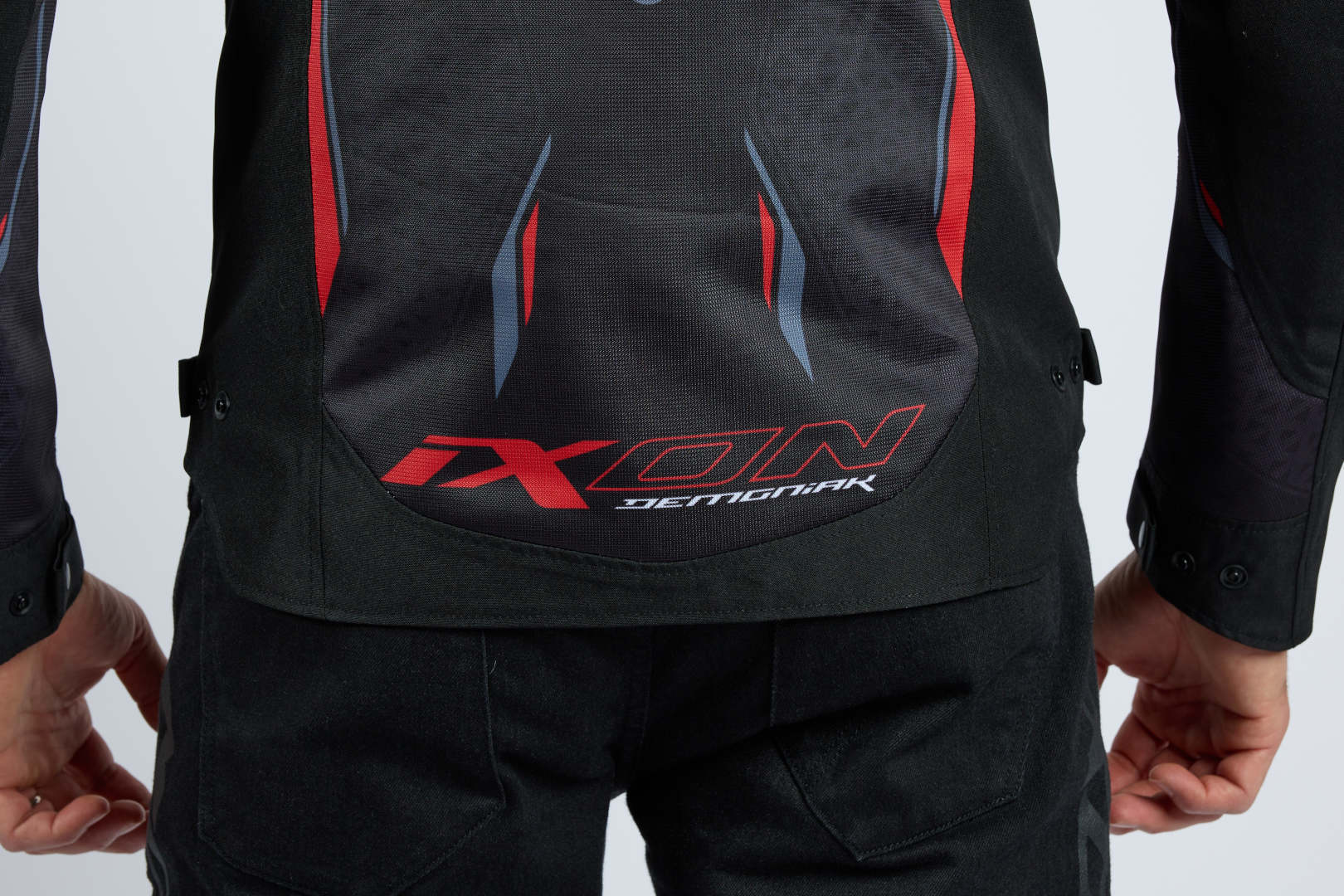 IXON DEMONIAK Verano Moto De Chaqueta Textil Negro Rojo – 3 – Maximomoto PT