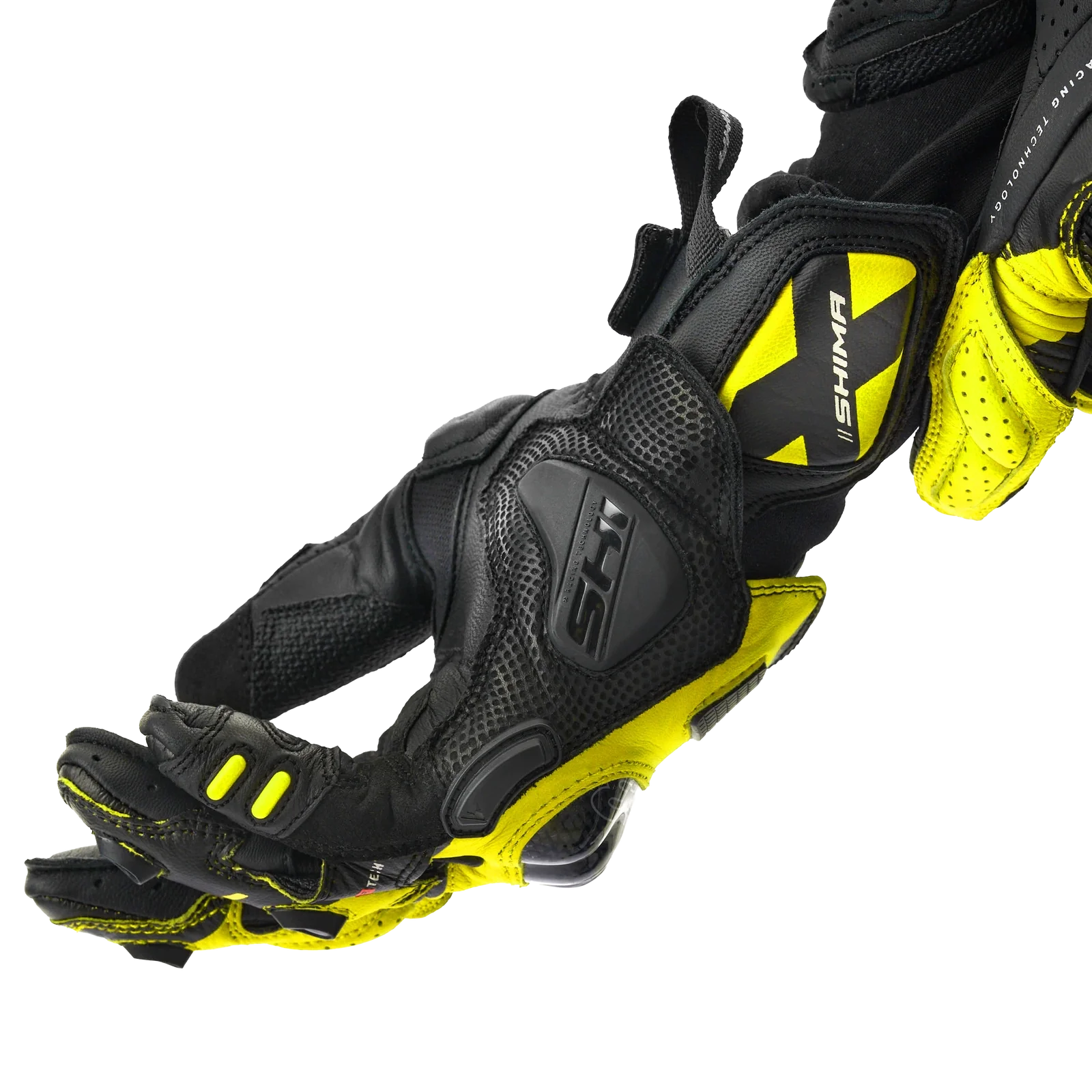 SHIMA XRS-3 SHORT HOHOMEMS CORRIDA LUVAS PRETO AMARELO FLUO – 8 – Maximomoto PT