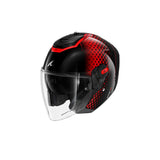 SHARK RS JET Moto Capacete Preto Vermelho Antracite