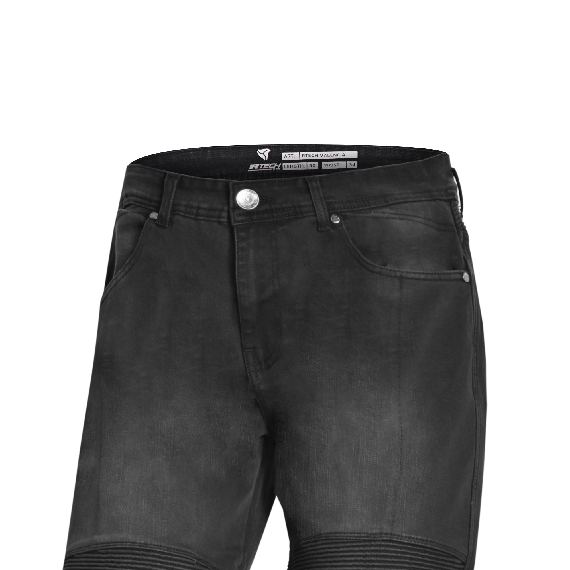 R-TECH VAQUERO VALENCIA CE Motocicleta Calças ganga preta 34L