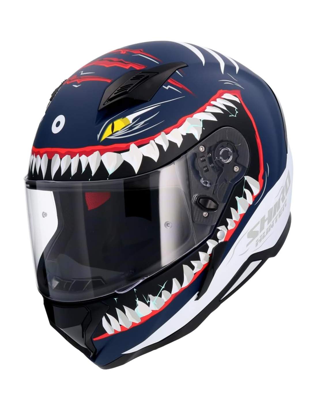 SHIRO HUNTER SHARK MOTO INTEGRAL CAPACETE AZUL ESCURO MATE