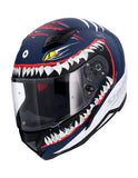 SHIRO HUNTER SHARK MOTO INTEGRAL CAPACETE AZUL ESCURO MATE